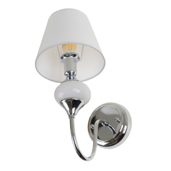 Бра настенное накладное с абажуром BKL-721W/1 E14 CH+WH