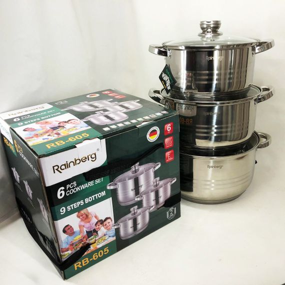 Набор посуды для дома Rainberg RB-605 8 шт, Сборный набор кастрюль, Комплект кастрюль XT-70 | Зображення 1