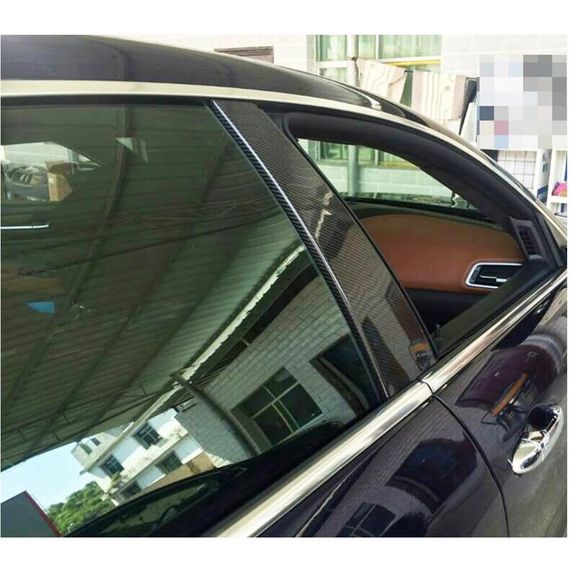 Накладки на дверные стойки Карбон (2013-2017) для Maserati Quattroporte | Зображення 2