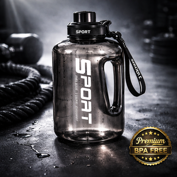 Спортивная бутылка для воды 1700 мл (1,7 л) с ручкой (BPA Free) - Черный | Зображення 8