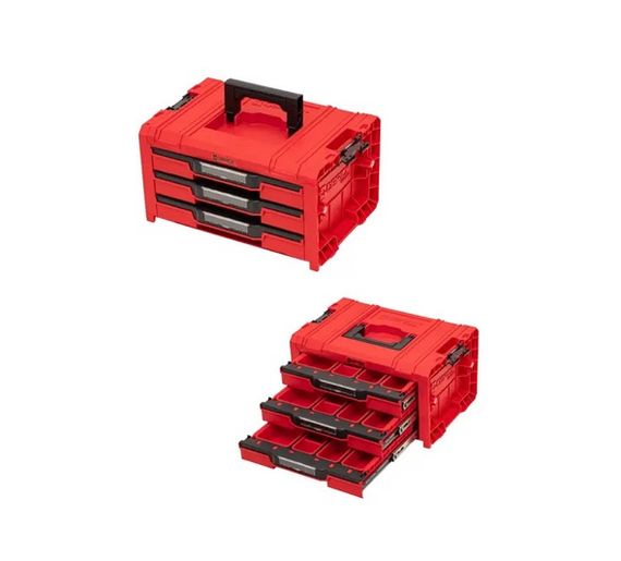 Набір ящиків для інструментів на платформі, 21", 525x345x885, SYSTEM PRO Drawer Workshop Set 4 Red, Z258360PG003, QBRICK | Зображення 3