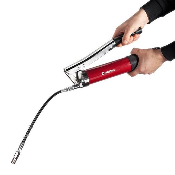 Шприц для змащення двоплунжерний 600 см3 з гнучким шлангом INTERTOOL HT-00601 | Зображення 5