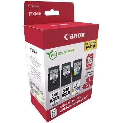 Картридж Canon PG-540 Multipack PG-540L*2/CL-541XL 2xBK, Color + GP-501 Glossy Paper (5224B015) | Зображення 1