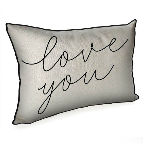Подушка для інтер'єру з мішковини Love you 45x32 (43PHB_21L001) | Зображення 1