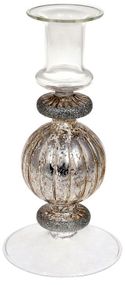 Підсвічник скляний Candlestick 8.5х18см, шампань