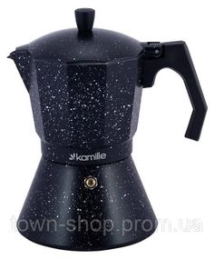 Кофеварка гейзерная Kamille Andel Black 450мл на 9 чашек KM-2513MR