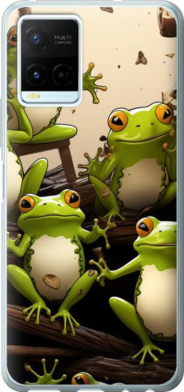 Чехол на Vivo Y21 Жабки "5656u-669-17620"