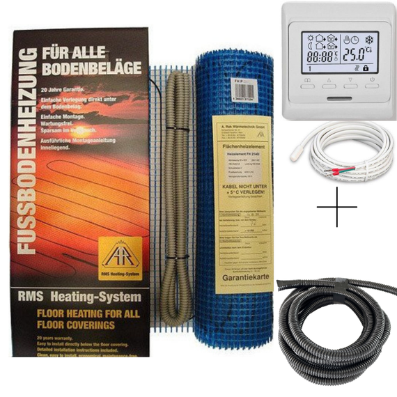 Комплект мат Arnold Rak Standart FH-EC, 180 W/m2 (ø 3 мм) + програмований терморегулятор EcoReg М6.716 0,75 м2 (135 Вт) 2,0 м2