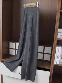 Жіночі теплі ангорові штани палаццо широкі вільні зі стрілкою колір сірий розмір 42/44 adl1104