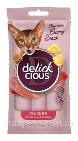 Жидкое лакомство для котов Delickcious с курицей и ананасом 60 г D6251102