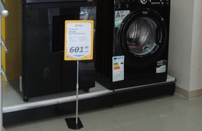 Стійка з рамкою та пластиковою чорною основою, Жёлтый, А5, 300-500 мм