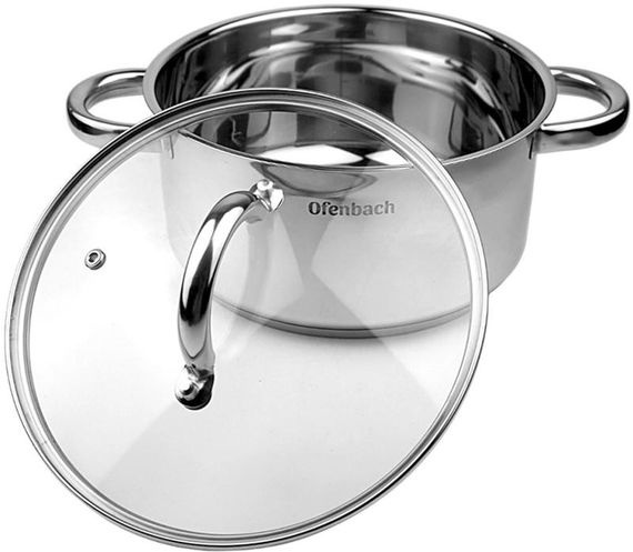 Каструля індукційна Ofenbach Casserole із нержавіючої сталі 3л зі скляною кришкою | Зображення 2