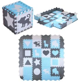 Детский пенопластовый коврик-пазл NILS FUN 36 элементов с бортиками