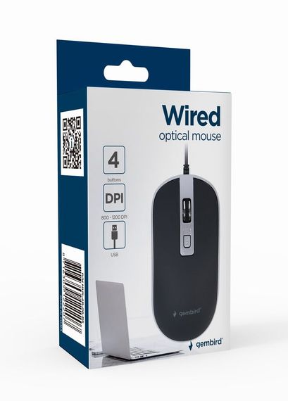 Оптична миша, MUS-4B-06-WS USB інтерфейс, чорно-сiра | Зображення 3