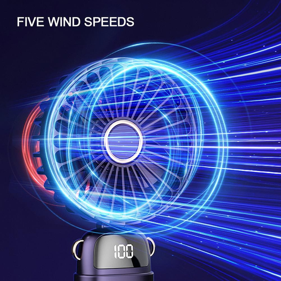 Вентилятор міні з підставкою для телефону та дисплеєм Mini fan N15 | Зображення 1