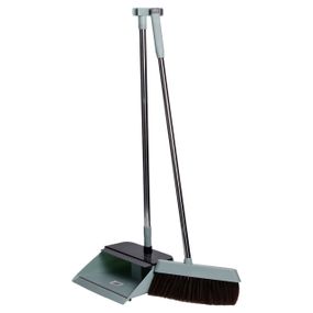 Комплект для прибирання віник (щітка) та совок на довгій ручці 26×24×103 (см) набір совок та щітка для підлоги Зелений