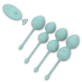 Набір вагінальних віброкульок Every Night Toys Hailey, 4 шт, з дистанційним пультом, бірюзовий sexstyle