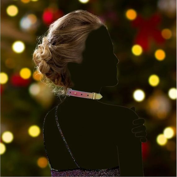 Нашийник-чокер із золотими літерами зі стразами Sevanda Lockink, шкіряний, різнокольоровий Sex Aura | Зображення 4