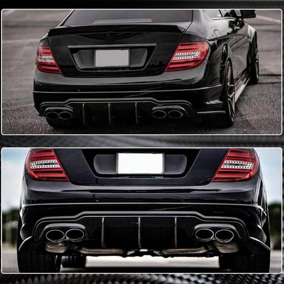 Дифузор заднього бампера V2 (для AMG SD/Coupe 2012-2014, Карбон) для Mercedes C-class W204 рр | Зображення 3