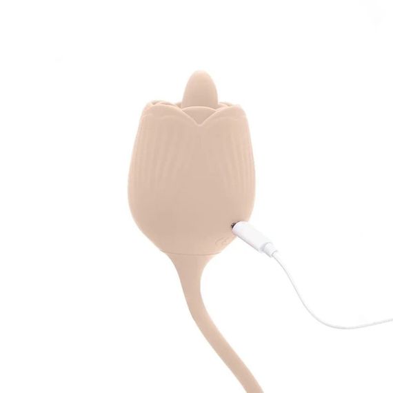 Подвійний вібратор трояндочка з ротацією 10 режимів Sweet Em Velvet Lure, жовтий Sex Aura | Зображення 3