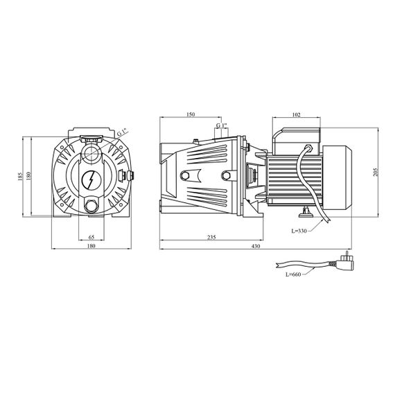 Насос поверхневий Grandwater JET100L 1,1 кВт | Зображення 1