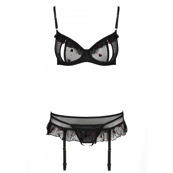 Сексуальний комплект з поясом для панчіх Passion LOVELIA SET L/XL, black | Зображення 4