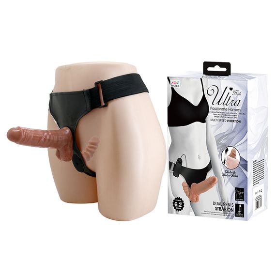 Страпон - Ultra Vibrating Dual Penis Strap On 6.2"