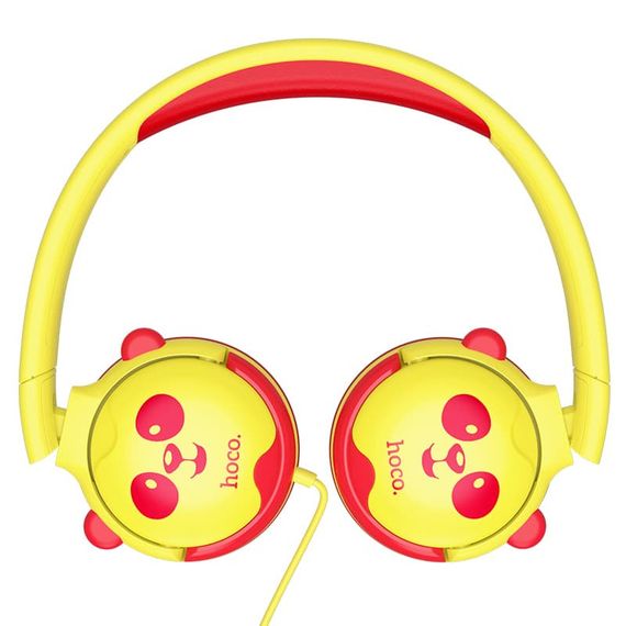Накладные наушники Hoco W31 Childrens (3.5mm/1.2m) Жёлто-красный | Зображення 2