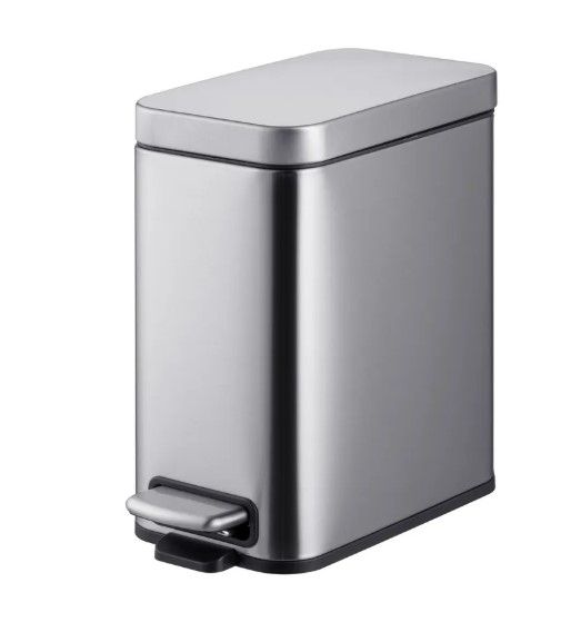 Відро для сміття Mixxus Premium Quadro-TC0105 SS Color з плавним закриттям, прямокутне, 5 л, нержавійка (MI7062)