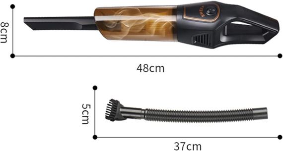 Бездротовий автомобільний пилосос 120 Вт, Портативний ручний із високою всмоктувальною здатністю для вологої та | Зображення 3