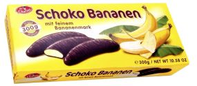 Конфеты банан в шоколаде Schoko Bananen, 300г, Германия, суфле  в шоколаде