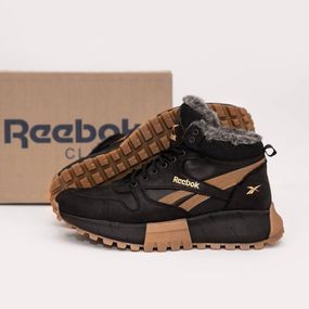 шкіряні зимові ботинки Reebok колір чорний, коричневий