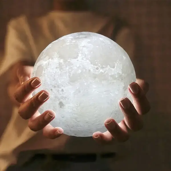 Настільний світильник місяць Magic 3D Moon Light Від Акумулятора | Зображення 4