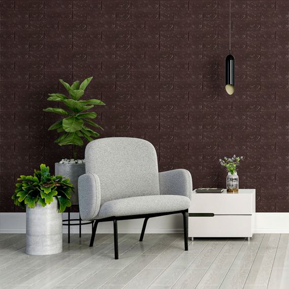 3D панель самоклеюча цегла Чорний шоколад 700х770х3мм (018-3) SW-00000543 | Зображення 4