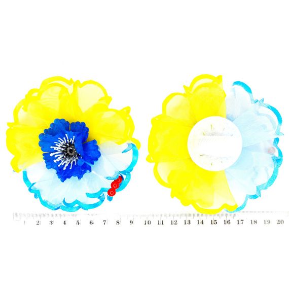 Набір для дівчаток Бантики патріотичні з волошкою 0108-379, 10 шт | Зображення 1