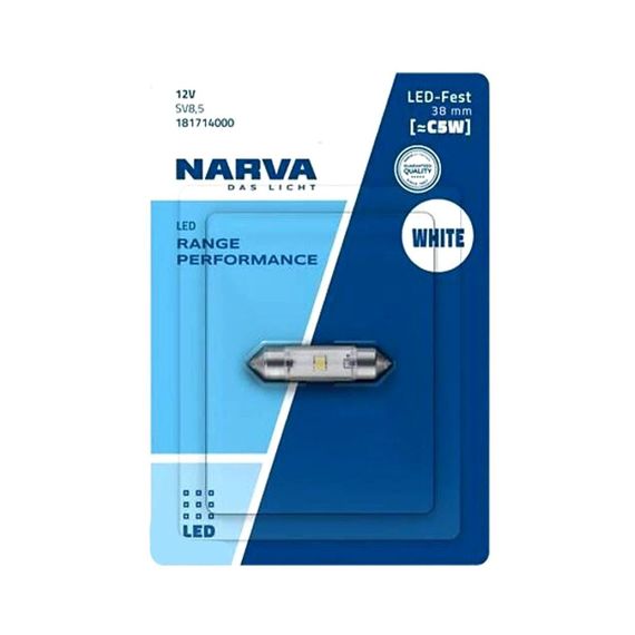 Світлодіодна лампа Narva 18171B1 C5W LED Range Performance Festoon 12V SV8.5 WHITE 6000K 38mm (1 шт) | Зображення 1