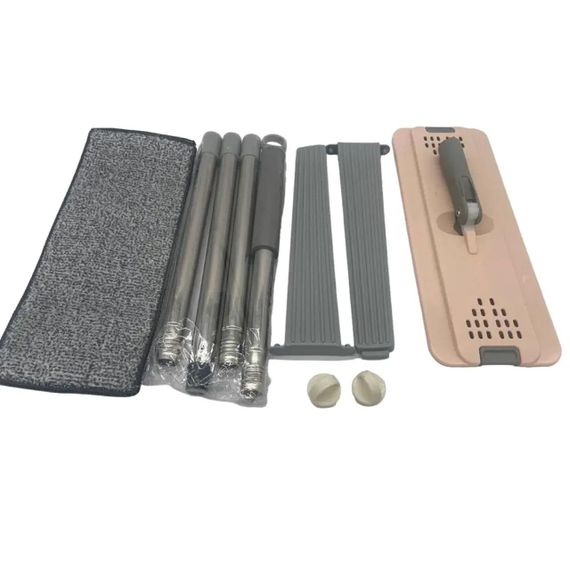 Швабра и ведро с автоматическим отжимом 8л, Scratch Anet, Бежевый / Комплект для уборки / Швабра-лентяйка | Зображення 7