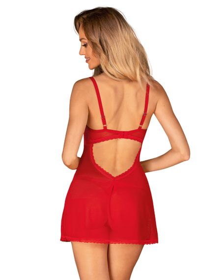 Сорочка Obsessive Chilisa babydoll Червона XL/2XL | Зображення 1