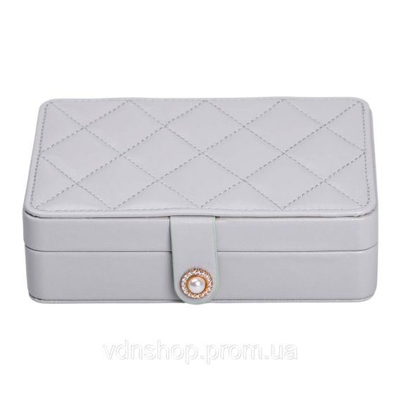 Шкатулка для украшений из эко кожи 16×11×4.7 см органайзер для ювелирных изделий HP-5-30G | Зображення 3