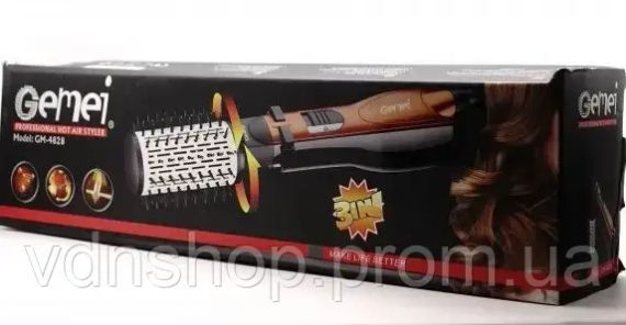 Фен гребінець, що обертається, з насадками Gemei GM-4828 повітряний стайлер для укладання волосся | Зображення 2