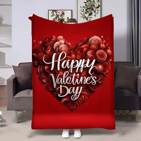 Плед 3D в день влюбленных Happy Valentine's Day 17994 135х160 см