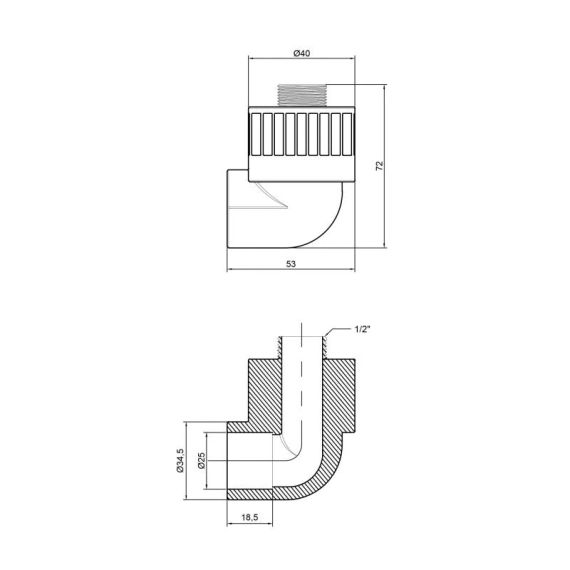 Уголок PPR Thermo Alliance 25х1/2" ЗР | Зображення 1