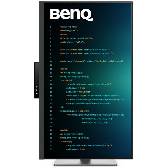 TFT 31.5" BenQ RD320U, 4K, IPS, 2хHDMI, DP, USB- C, USB-hub, HAS, Pivot, кол., сірий | Зображення 3