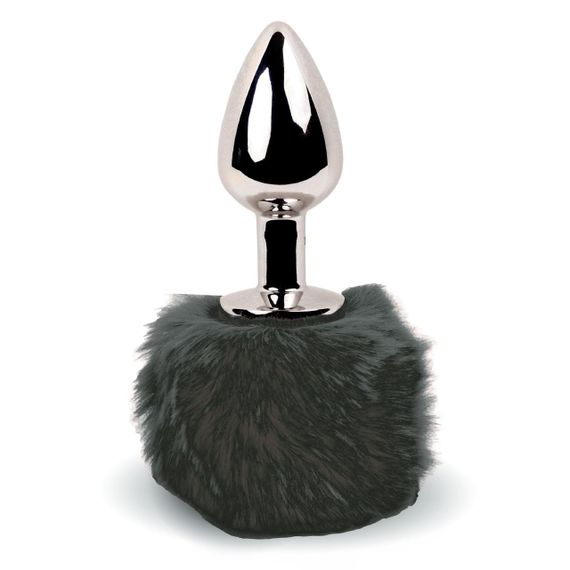 Анальна пробка FeelzToys - Bunny Tails Butt Plug Black Sex Aura