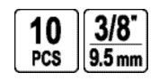 Набір головки екстрактор пошкоджених болтів 3/8 10шт YATO YT-06031 | Зображення 4