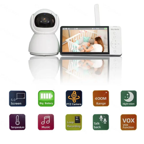 Цифровая видеоняня радионяня baby monitor hd screen mini nyana