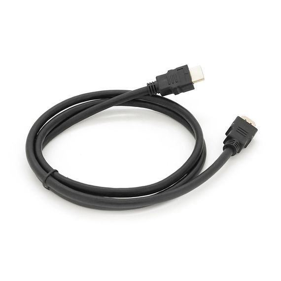 Кабель Merlion HDMI-HDMI HIGH SPEED 1.2m, v1.4, OD-7.5mm, круглий Black, коннектор Black, (Пакет) Q250 | Зображення 1