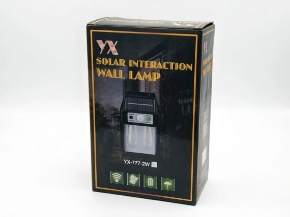 Настінний ліхтар із сонячною панеллю YX 777-2W — яскраве автономне освітлення | Зображення 2