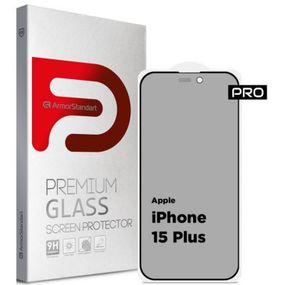 Стекло защитное Armorstandart Pro Anti-spy Matte Apple iPhone 15 Plus Black (ARM73173)