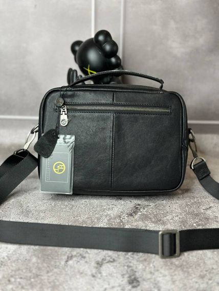 Сумка чорна шкіряна модель 6 s110 | Зображення 2